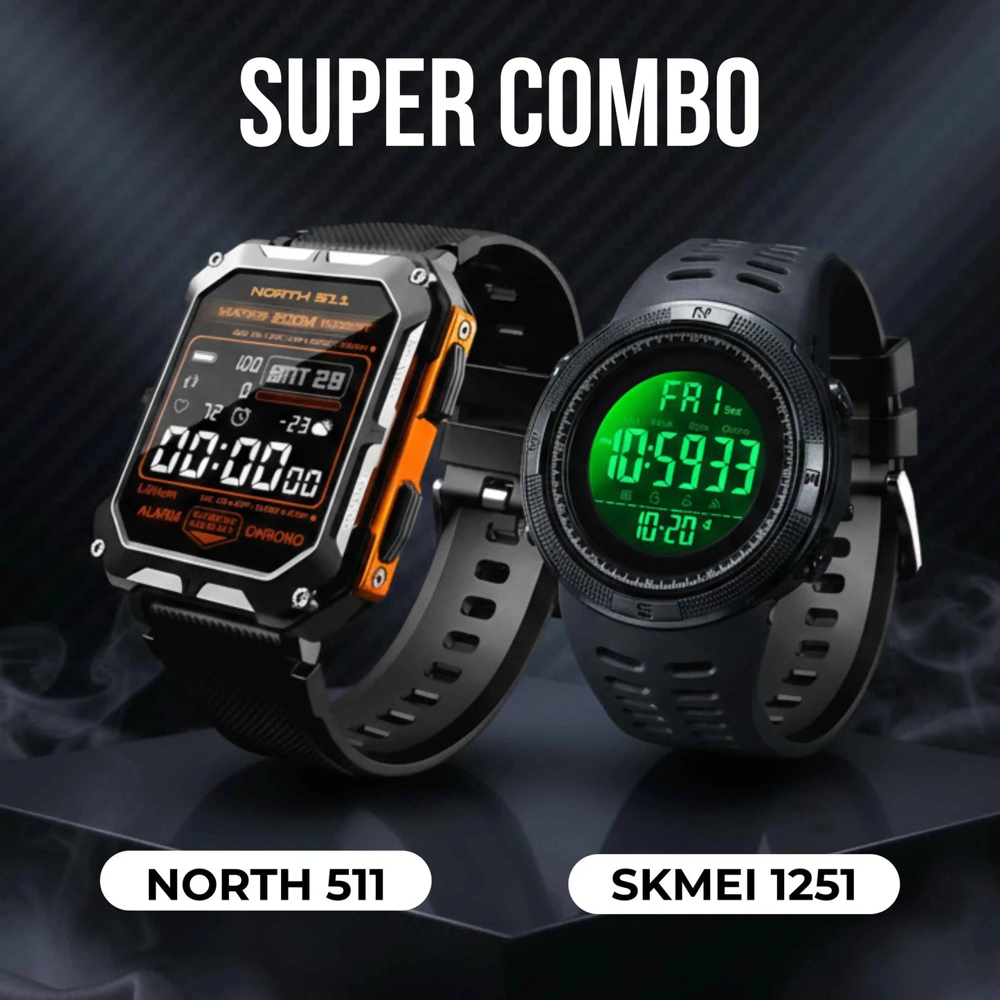 COMBO RELOJ NORTH 511 Y SKMEI 1251