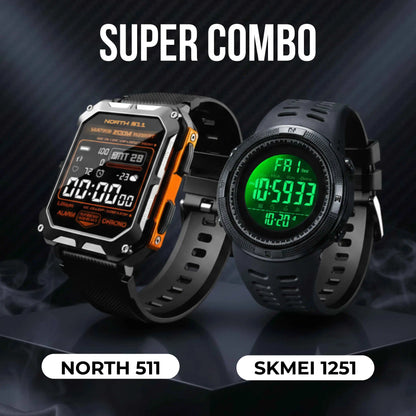 COMBO RELOJ NORTH 511 Y SKMEI 1251
