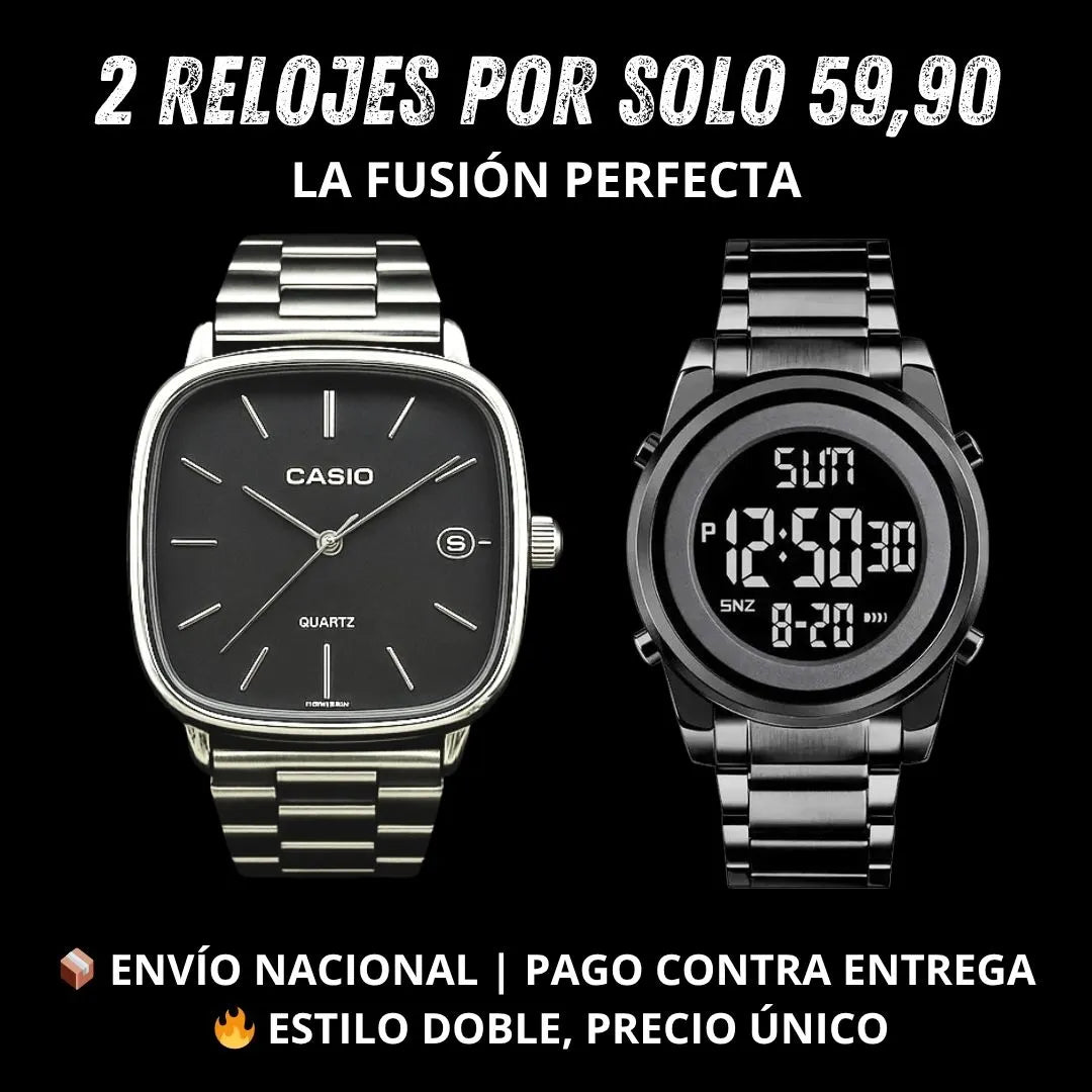COMBO RELOJ VINTAGE + SKMEI 1611