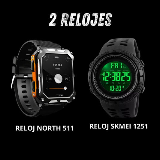 COMBO RELOJ NORTH 511 Y SKMEI 1251